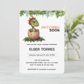 Süßer Kawaii-Babydinosaur schlüpft Einladung (Stehend Vorderseite)