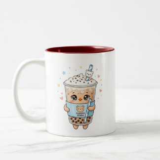 Süßer Kawaii-Bär-Bubble-Tea "Leckerer Boba" Zweifa Zweifarbige Tasse