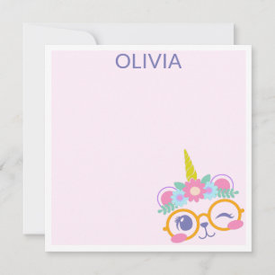 Süßer Kawaii-Bär-Einhorn-Gesicht mit Blumenkrone Mitteilungskarte