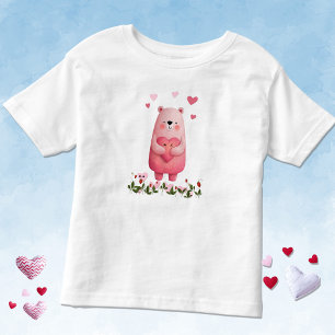 Süßer Kawaii-Bär mit Herzen Kleinkind T-shirt