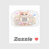 Süßer Kawaii benutzerdefinierter QR-Code Katze Pas Aufkleber (Blatt)