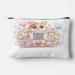 Süßer Kawaii benutzerdefinierter QR-Code Katze Pas Zubehörtasche