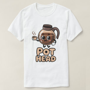 Süßer Kawaii-Cafe-Topf Kopf Lustiges Kaffee Liebha T-Shirt