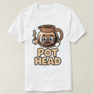 Süßer Kawaii-Cafe-Topf Kopf Lustiges Kaffee Liebha T-Shirt