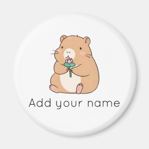 Süßer Kawaii Capybara mit rosa Lotusblume Magnet