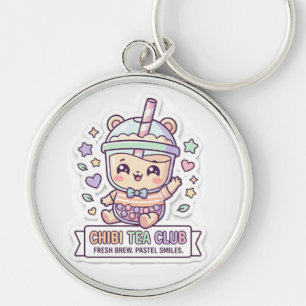 Süßer Kawaii Chibi Tea Club Boba Milk Tea Schlüsse Schlüsselanhänger