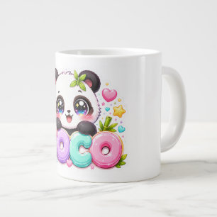 Süßer Kawaii Coco Panda Name Pastellrosa Funkelnd Jumbo-Tasse