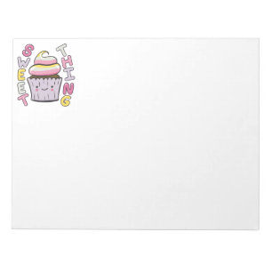 Süßer Kawaii-Cupcake mit Text Notizblock