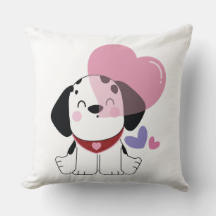 Süßer Kawaii-Dalmatiner-Welpe mit Herzen Kissen