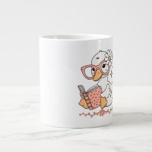 Süßer Kawaii-Enten-Lese-Cartoon-Entwurf Jumbo-Tasse