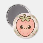 Süßer Kawaii-Erdbeermagnet Magnet (Vorderseite/Rückseite)