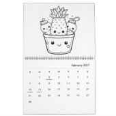Süßer Kawaii-Farbkalender Kalender (Feb 2027)