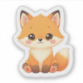 Süßer Kawaii Fluffiger Fuchs Aufkleber (Vorderseite)