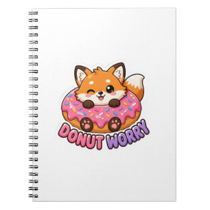 Süßer Kawaii-Fuchs-Donut-Sorgen-frei-lustiger Esse Notizblock