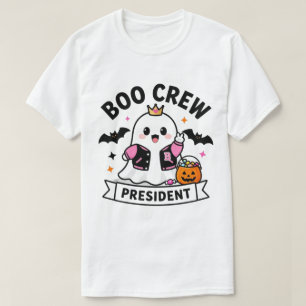Süßer Kawaii-Geist Boo-Crew-Präsident Halloween  T-Shirt