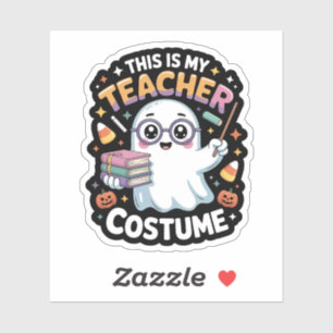 Süßer Kawaii-Geisterlehrer – Lustiges Halloween-Ko Aufkleber