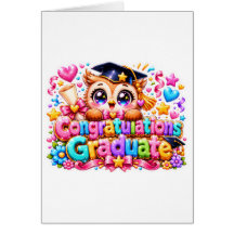 Süßer Kawaii Gratulations Absolvent Eule Pastell P