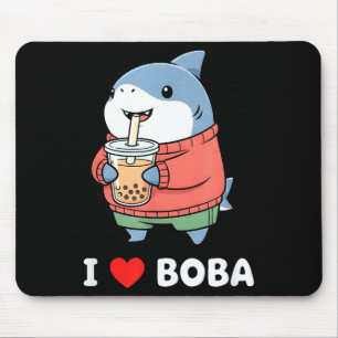 Süßer Kawaii-Hai-Boba-Tee Lustiger Bubble-Tea-Lieb Mousepad
