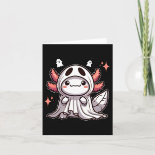Süßer Kawaii-Halloween-Geist Axolotl  Karte