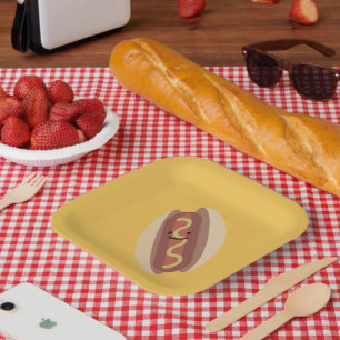 Süßer Kawaii Hot Dog Pappteller