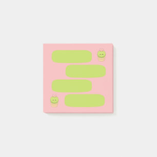 Süßer Kawaii-Kaktus Rosa 3x3 Sprechblasen-Post-it Post-it Klebezettel