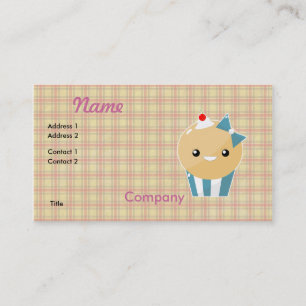 Süßer Kawaii Mädchen-Muffin-Cupcake Visitenkarte