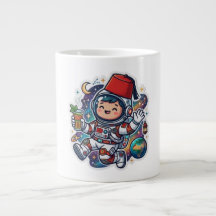 Süßer Kawaii-Marokkanischer Astronaut Minztee Fez-