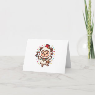 Süßer Kawaii-Marokkanischer Eid al-Adha-Schaf-Fez- Dankeskarte