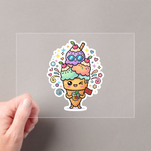 Süßer Kawaii marokkanischer Sommer-Eistee mit Minz Acryleinladungen