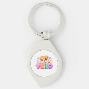 Süßer Kawaii Milo Hund Name Pastell Rosa Funkelnd Schlüsselanhänger