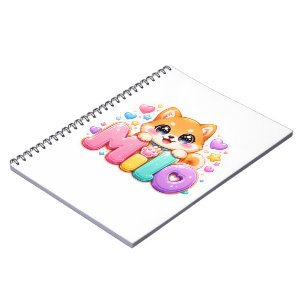 Süßer Kawaii Milo Hunde Name Pastell Rosa Funkelnd Notizblock