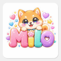 Süßer Kawaii Milo Hunde Name Pastell Rosa Funkelnd