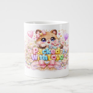 Süßer Kawaii-Mit-Liebe-Verpackter-Teddybär-Pastell Jumbo-Tasse