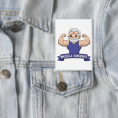 Süßer Kawaii-Muskel-Daddy bärtiger Bodybuilder Button (Insitu)