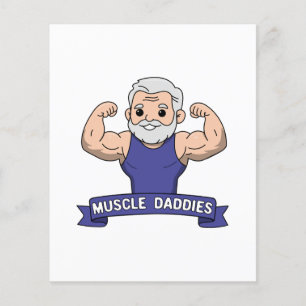Süßer Kawaii-Muskel-Daddy-Bärtiger-Bodybuilder Flyer