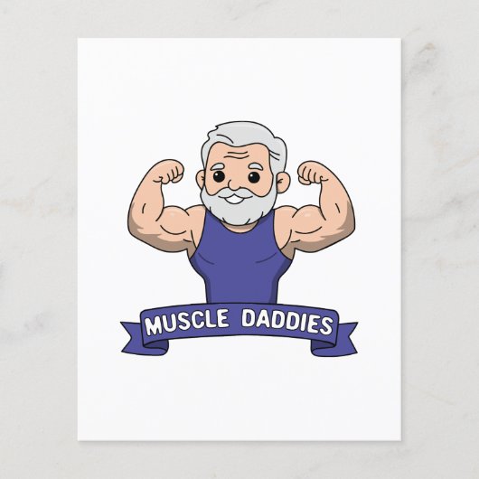 Süßer Kawaii-Muskel-Daddy-Bärtiger-Bodybuilder Flyer (Vorne)
