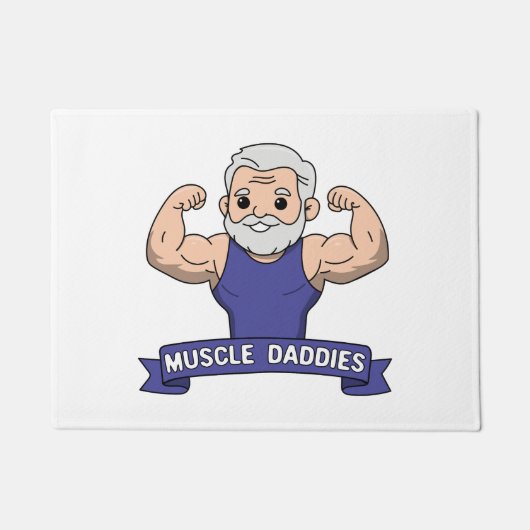 Süßer Kawaii-Muskel-Daddy-Bärtiger-Bodybuilder Fußmatte (Vorderseite)