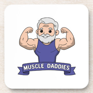 Süßer Kawaii-Muskel-Daddy-Bärtiger-Bodybuilder Getränkeuntersetzer
