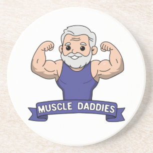 Süßer Kawaii-Muskel-Daddy-Bärtiger Bodybuilder Getränkeuntersetzer