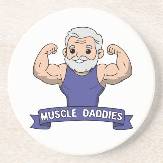 Süßer Kawaii-Muskel-Daddy-Bärtiger Bodybuilder Getränkeuntersetzer