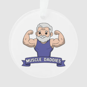 Süßer Kawaii-Muskel-Daddy bärtiger Bodybuilder Ornament