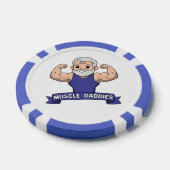 Süßer Kawaii-Muskel-Daddy bärtiger Bodybuilder Pokerchips (Einzeln)