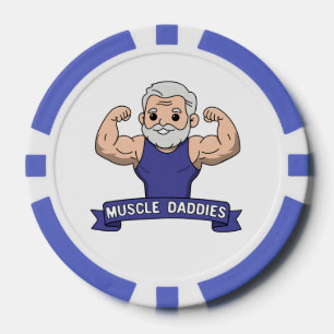 Süßer Kawaii-Muskel-Daddy bärtiger Bodybuilder Pokerchips