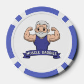 Süßer Kawaii-Muskel-Daddy bärtiger Bodybuilder Pokerchips (Rückseite)