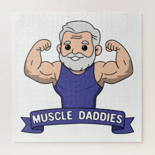 Süßer Kawaii-Muskel-Daddy bärtiger Bodybuilder Puzzle
