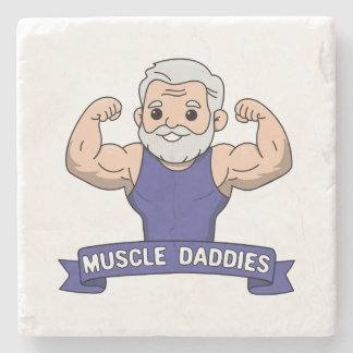 Süßer Kawaii-Muskel-Daddy bärtiger Bodybuilder Steinuntersetzer