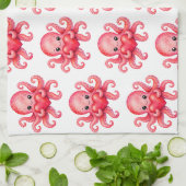 Süßer Kawaii-Oktopus mit Herz Geschirrtuch (Gefaltet)