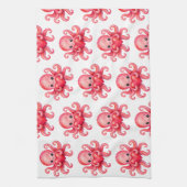 Süßer Kawaii-Oktopus mit Herz Geschirrtuch (Vertikal)