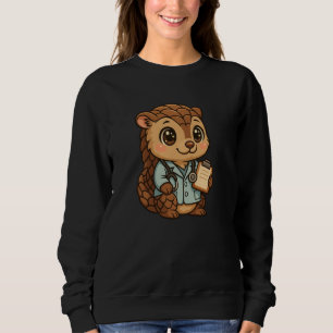Süßer Kawaii Pangolin-Arzt mit Stethoskop Anime Sweatshirt
