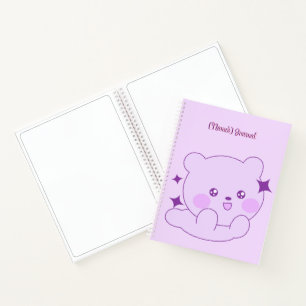 Süßer Kawaii Pastell Lila Glitzernder Bärchen Cust Notizblock